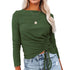 Women's Pure Color Tops Long Sleeve Pullover Sweater