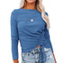 Women's Pure Color Tops Long Sleeve Pullover Sweater