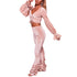 Women's Revealing Pleated Bell Bottoms Two Piece Outfits