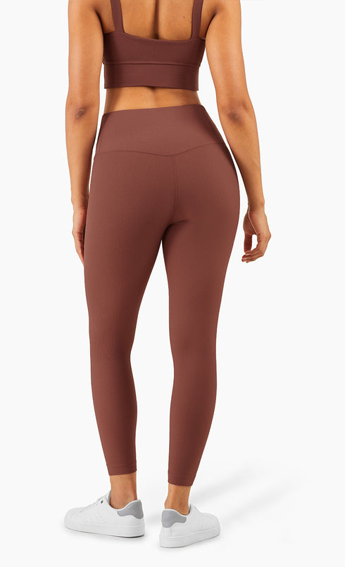 Women's Ribbed Sport High Waist Tummy Control Skinny Pants