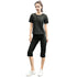 Women's Round Neck T-shirt Mid Thigh Sauna Suits