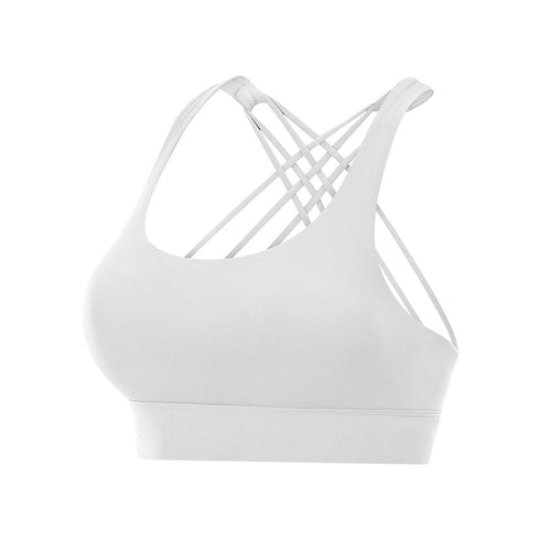 Women's Rows Clasp Workout Sports Bra with Bra Pads