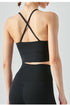 Women's Running Criss Cross Back Crop Tank with Bra Pads