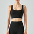 Women's Running Crop Square-cut Collar Tank Bra Pads