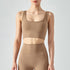 Women's Running Crop Square-cut Collar Tank Bra Pads