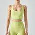 Women's Running Crop Square-cut Collar Tank Bra Pads