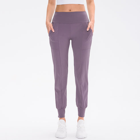 Women's Running Fitness High Waist Loose Pants with Pockets