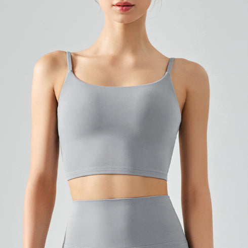 Women's Running Fitness Padded Bra Spaghetti Strap Bra