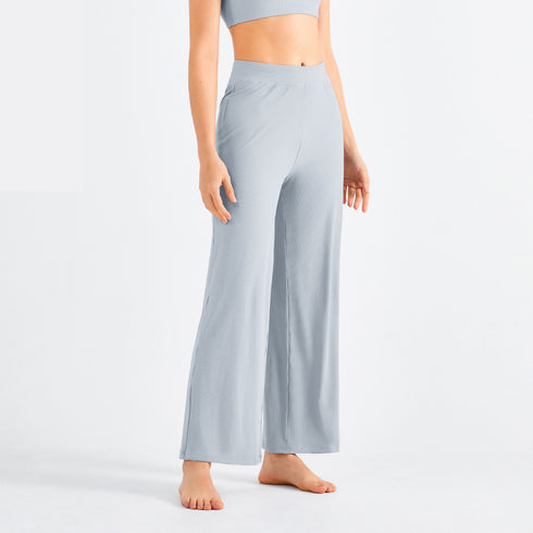 Women's Running High Waist Casual Ribbed Pants Loose Pants