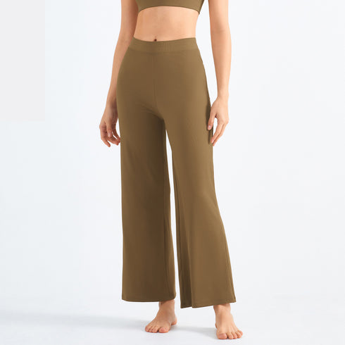 Women's Running High Waist Casual Ribbed Pants Loose Pants