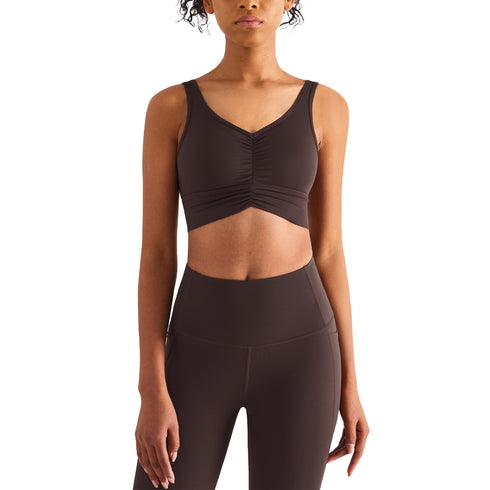 Women's Running Sport Wide Straps Sleeveless Plicated Tank