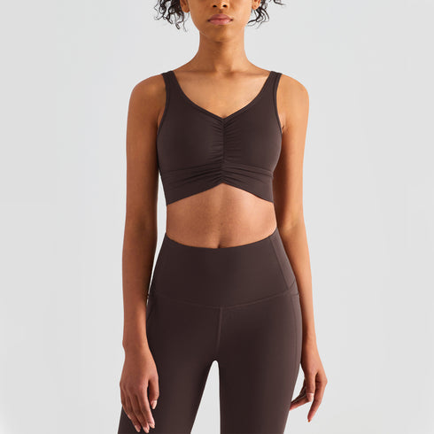 Women's Running Sport Yoga Deep V Plicated Bra