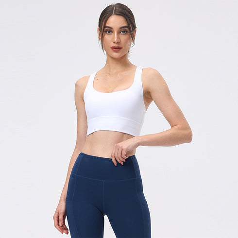 Women's Running Sports Crisscross Back Bra with Bra Pads