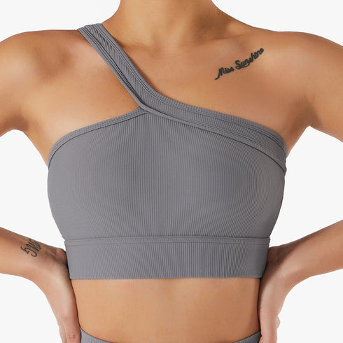 Women's Running Sports One Shoulder Yoga Vest Bra Tank