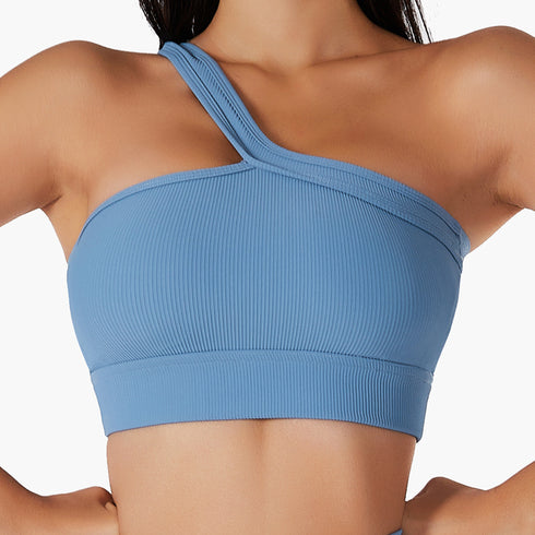 Women's Running Sports One Shoulder Yoga Vest Bra Tank