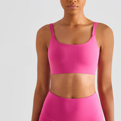 Women's Running Sports Square-cut Collar Deep U Back Bra