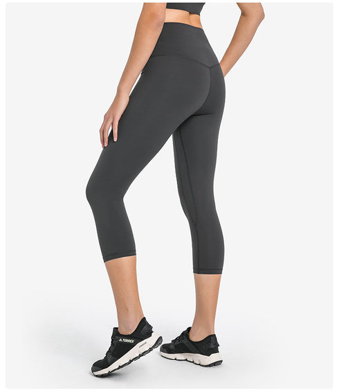 Women's Running Training Hi-Waist Yoga Capri Pants