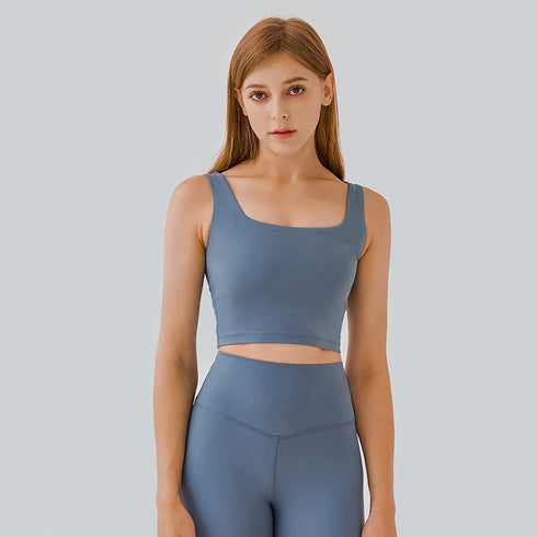 Women's Running Yoga Crop Tank Removable Bra Pads