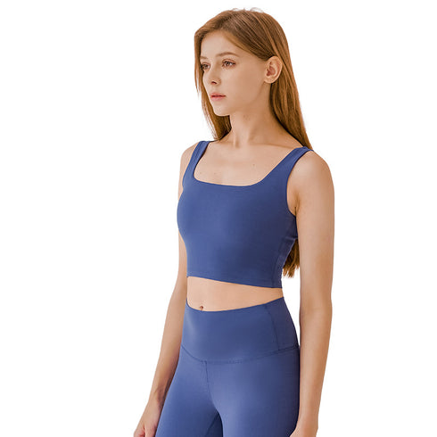 Women's Running Yoga Crop Tank Removable Bra Pads