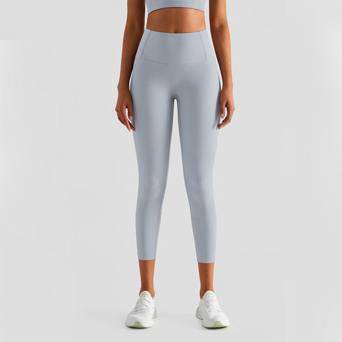 Women's Running Yoga Naked Feeling Ribbed Fabric Pants