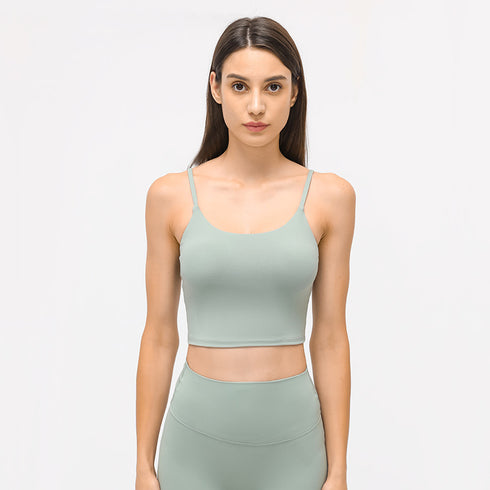 Women's Running Yoga Padded Bra Spaghetti Strap Tank