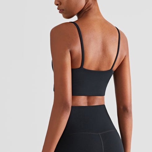 Women's Running Yoga Spaghetti Strap Bra Detachable Bra Pads