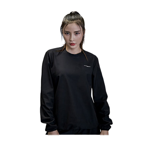 Women's Sauna Suits Long Sleeve Round Neck Shirt Pants Suits