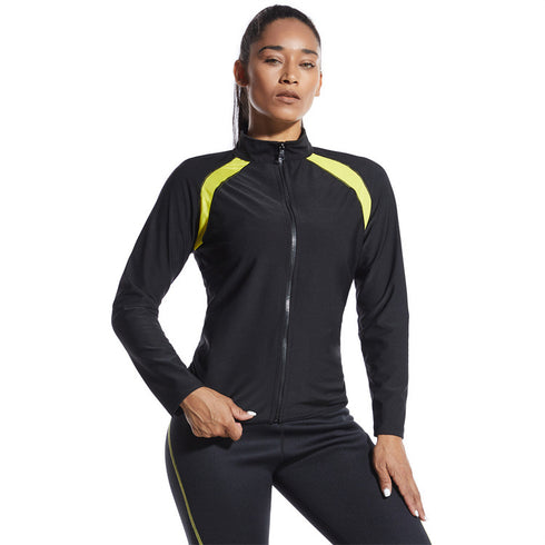 Women's Sauna Workout Body Shaper Zipper Long Sleeve Tops