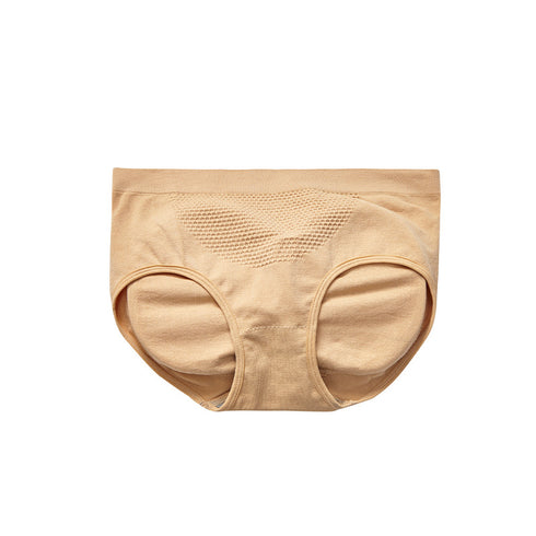 Women's Seamless Mid Waisted Panties Hip Pads Underwear