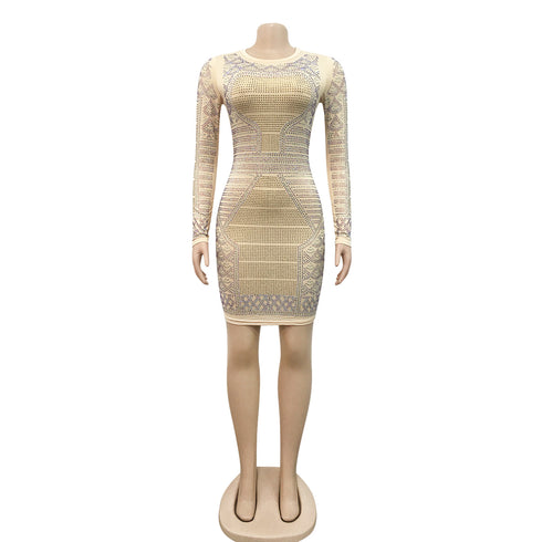 Women's Sequins Long Sleeve Bodycon Cocktail Dresses