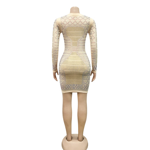 Women's Sequins Long Sleeve Bodycon Cocktail Dresses