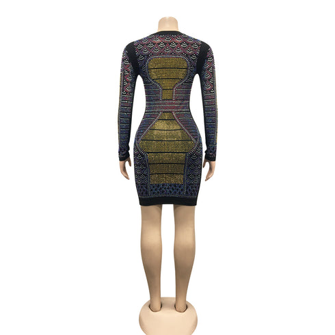 Women's Sequins Long Sleeve Bodycon Cocktail Dresses