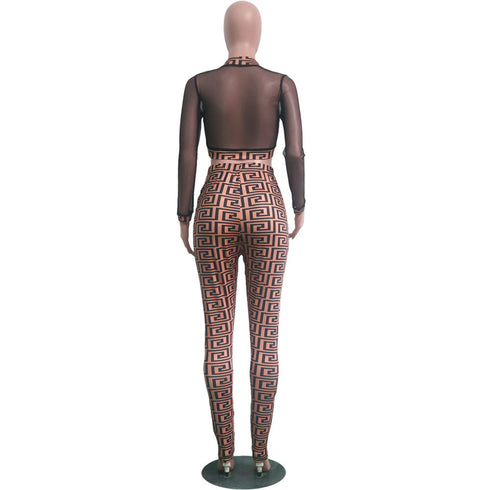 Women's Sexy Crop Tops Pencil Pants Two Piece Outfits