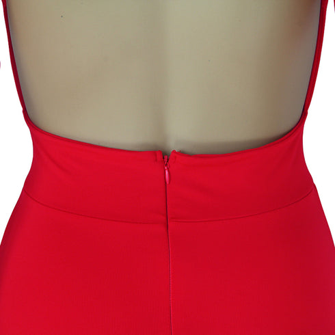 Women's Sexy Deep V Long Sleeve Backless Dresses