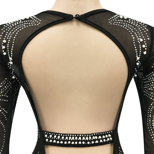 Women's Sexy Fluoroscopy Gauze Long Sleeve Cocktail Dress