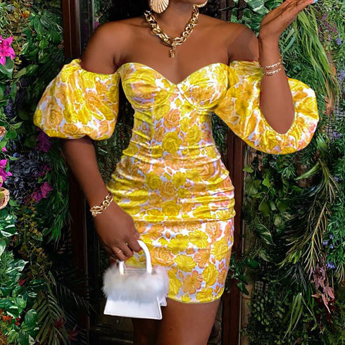 Women's Sexy Halter Off Shoulder Hip Wrap Dress