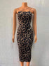 Women's Sexy Halter Sleeveless V Neck Leopard Dress