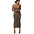 Women's Sexy Halter Sleeveless V Neck Leopard Dress
