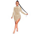 Women's Sexy Long Sleeve Cocktail Fringed Dresses
