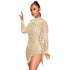 Women's Sexy Long Sleeve Cocktail Fringed Dresses