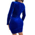 Women's Sexy Long Sleeve V Neck Hip Wrap Cocktail Dress