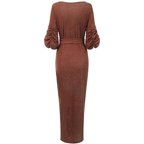 Women's Glitter Cut Out Bodycon Flowy Maxi Long Dresses