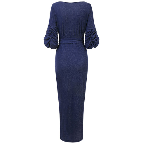 Women's Glitter Cut Out Bodycon Flowy Maxi Long Dresses