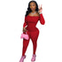 Women's Sexy Off Shoulder Outfit Matching Suits Jumpsuits