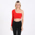 Women's Sexy One Shoulder Long Sleeve Crop Tops