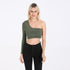 Women's Sexy One Shoulder Long Sleeve Crop Tops