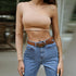 Women's Sexy One Shoulder Long Sleeve Crop Tops