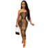 Women's Sexy Plus Size Snakeskin Gown Halter Dress