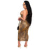 Women's Sexy Plus Size Snakeskin Gown Halter Dress