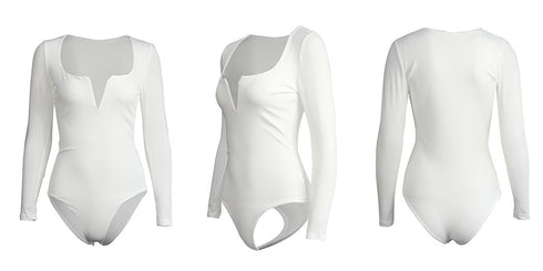 Women's Sexy Slim Long Sleeve Deep V Neck Rompers